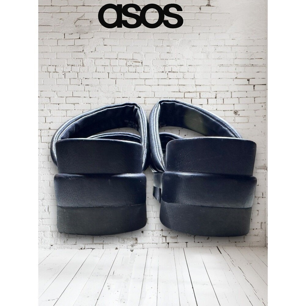 ASOS Sz 9 Thea Padded Platform Mules in Black. Padded Slide Sandals.womens - Picture 5 of 12